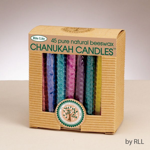 Chanukah Candles Beeswax Assorted Colors The Judaica Place